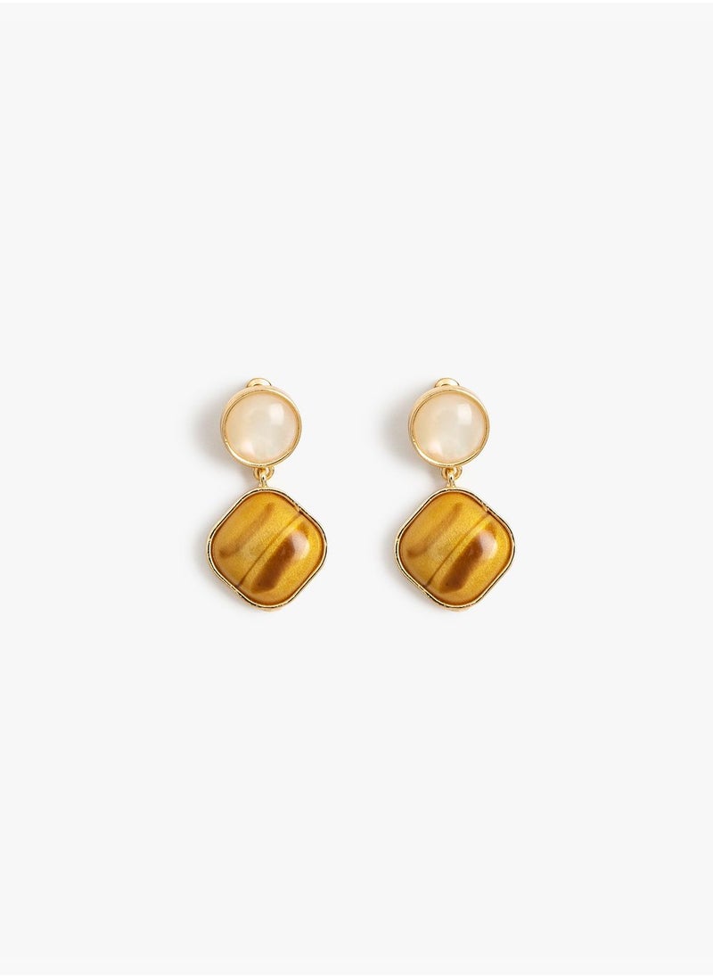 KOTON - Color Stone Pendant Earrings - Image 1