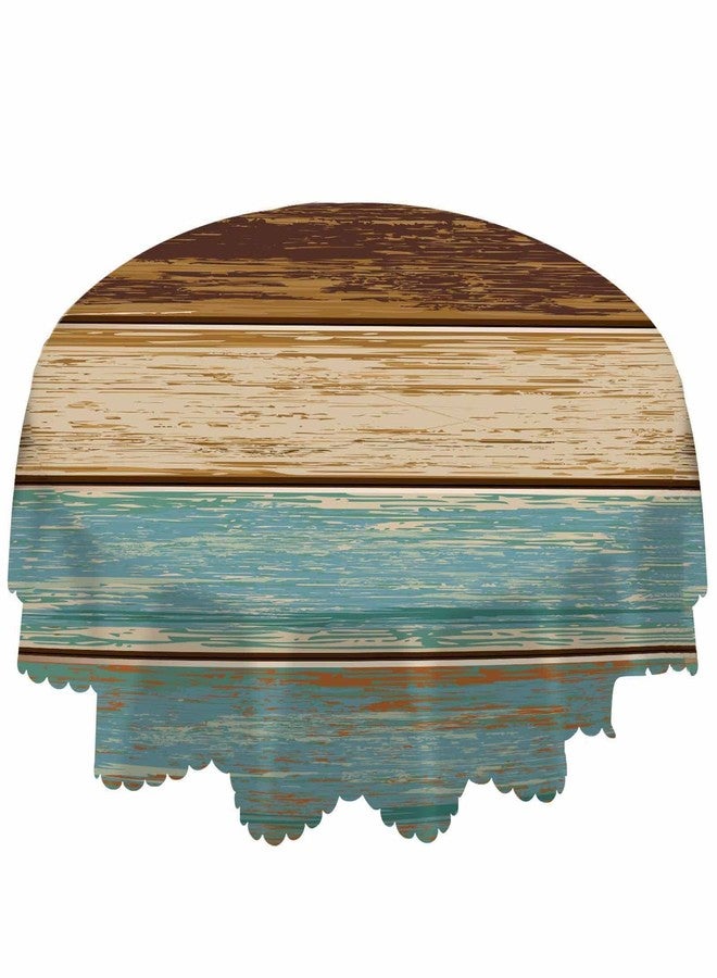 AOYEGO Wooden Textures Tablecloth Round Table Cloth Retro Stripe Plank Old Paint Graffiti Polyester Tablecloths 60 Inch for Dining Room, Party, Banquet - Image 1
