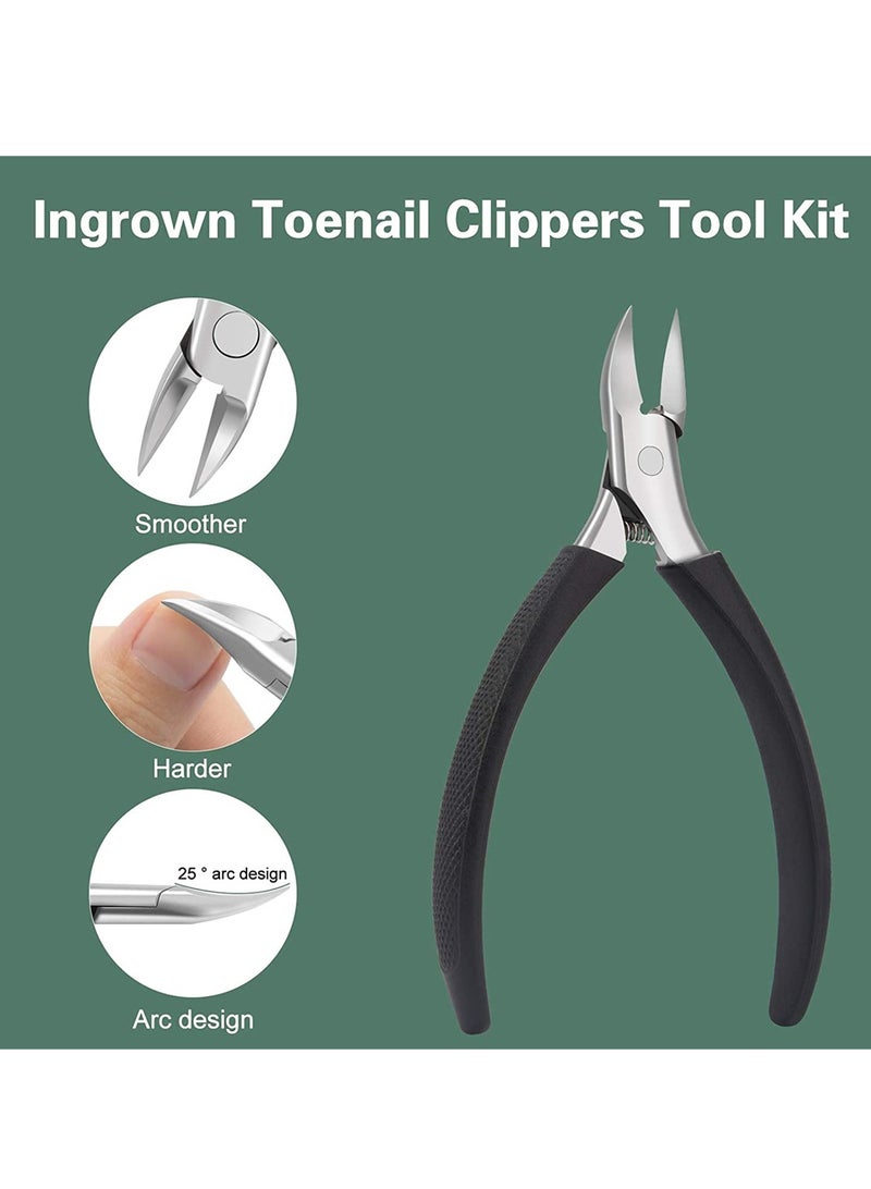 Heavy-Duty Nail Clippers for Thick & Ingrown Toenails, Stainless Steel Big Toenail Clippers with Ergonomic Silicone Handle for Seniors (Black) - Image 4