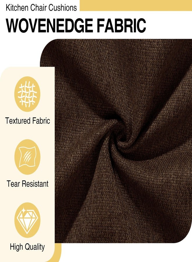 Tromlycs Chair Cushions for Dining Chairs Kitchen Seat Cushions Room Set of 4 Pads with Ties Indoor Non Slip Office 18 x 18 Inch, Dark Brown - Image 5