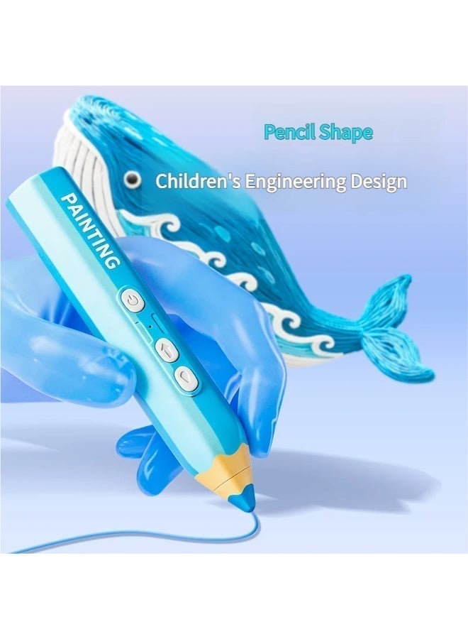 3D Printing Pen for Kids, Low Temperature Anti-Scald 3D Drawing Pen with 5 Colors PCL Filament, Auto Feeding & Back Feeding, USB Charging, DIY Creative Educational Toy for Children - Image 3
