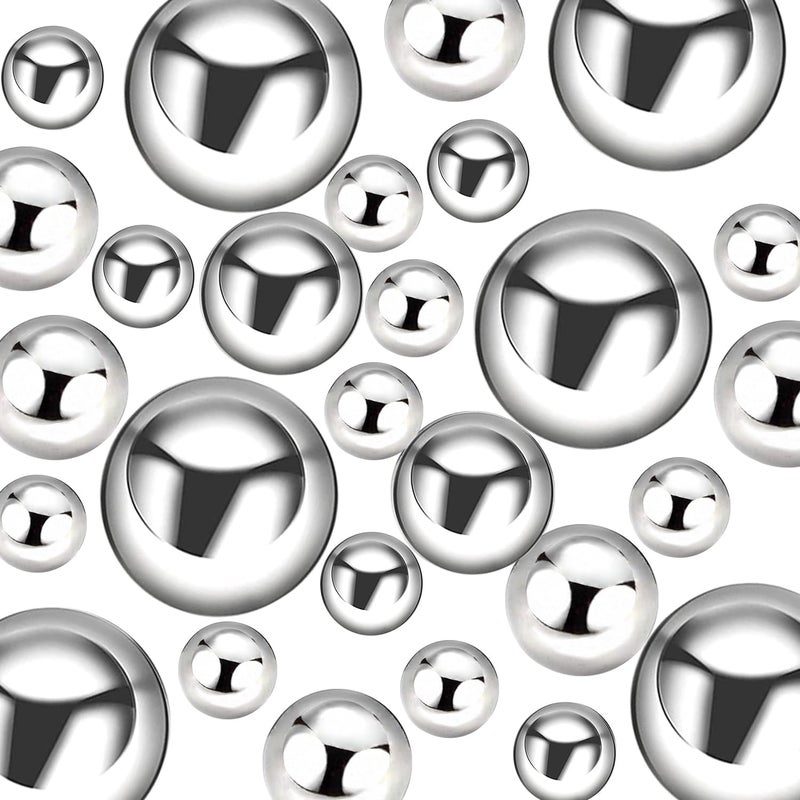 Zsynka 60 Pieces Floating NO Hole Pearls and 500 Pieces Transparent Water Gels,Pearl Beads Gold Floating Beads for Vases Floating Candles Home Weddings Table Centerpieces Party Decor (Silver) - Image 1