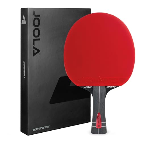 JOOLA عصا تنس الطاولة الاحترافية JOOLA Infinity Z Carbon Elite مع غلاف للعصا - تقنية زيراميد كربون - معتمدة من ITTF - عصا تنس طاولة احترافية للتحكم المتقدم والسرعة - مضرب تنس طاولة أحمر - Image 1