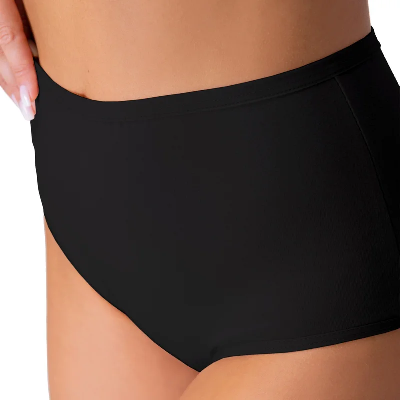 هابيفوكس Cotton King Size Women's Panties Bato 5 Pack Lycra High Waist Wide Brim Black