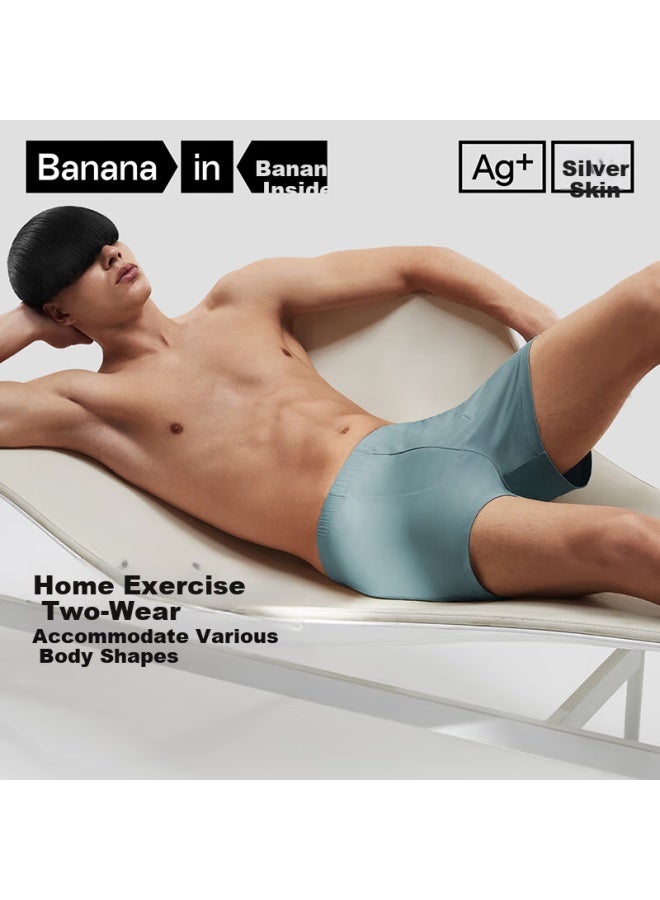 Bananain Silver Skin 500a Men's Aladdin Pants Loose Boxer Briefs 7a Antibacterial Cotton Crotch 50 Modal Breathable Home Pants - Image 1