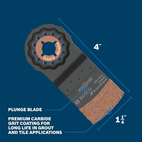 Bosch OSL114CG 1-1/4 in. Starlock® Oscillating Multi Tool Carbide Grit Plunge Cut Blade - Image 2