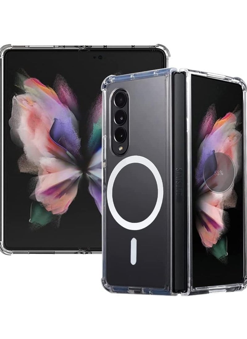 TIGER Magnetic Clear Case for Samsung Galaxy Z Fold 3 5G - Shockproof, Drop-Proof, Transparent Hard PC Phone Cover, Compatible with Card Wallet & Wireless Charger, Slim & Durable Protection (Clear)  - Image 1