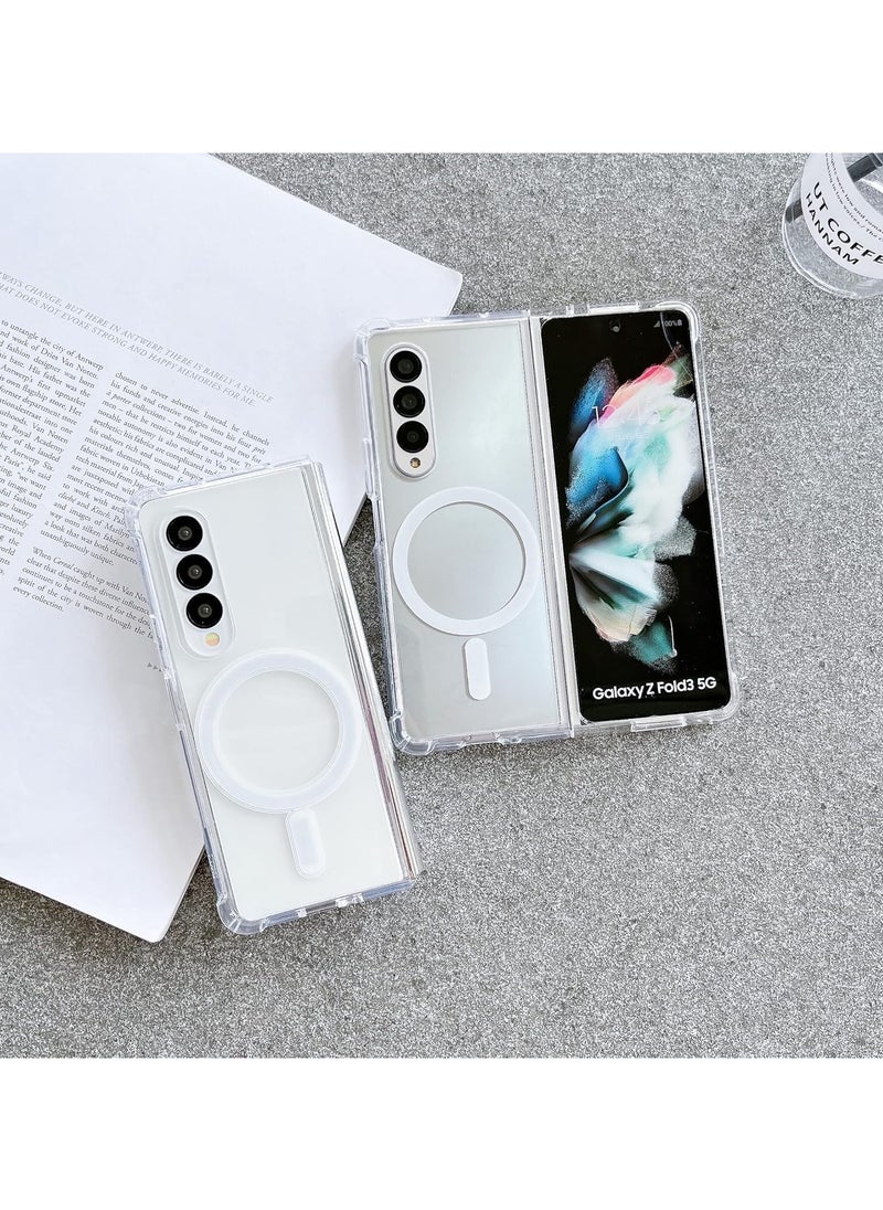TIGER Magnetic Clear Case for Samsung Galaxy Z Fold 3 5G - Shockproof, Drop-Proof, Transparent Hard PC Phone Cover, Compatible with Card Wallet & Wireless Charger, Slim & Durable Protection (Clear)  - Image 3