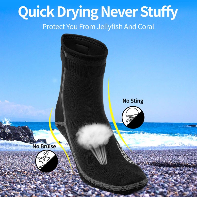 COPOZZ Diving Socks 3mm Neoprene Beach Water Socks-Anti Slip for Snorkel Swim Youth Men Women - Image 4