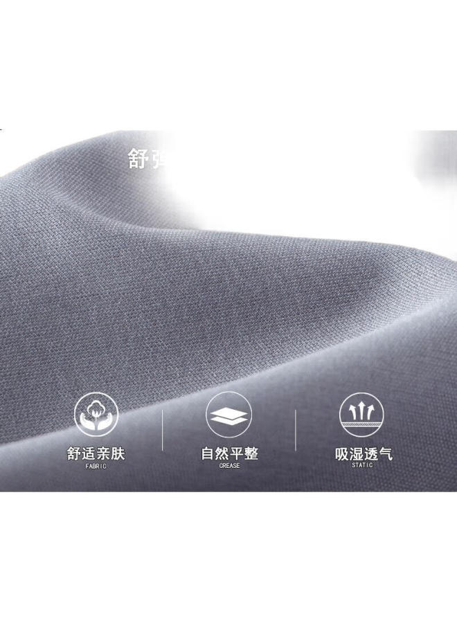 FIRS Men'S Short Sleeve Summer Casual Business Comfortable Elastic Wrinkle-Free Shirt With Cool Mulberry Silk Light Grey 44 - Image 3