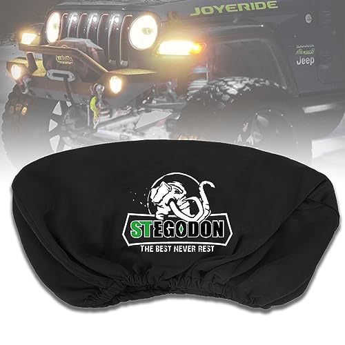 STEGODON Winch Cover,Heavy Duty Waterproof Dust-Proof Winch Protection Cover,UV-Resistant Neoprene Luminous Material Winch Cover,Fits for Electric Winches 8000-13000 lbs - Image 1