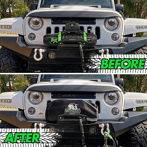 STEGODON Winch Cover,Heavy Duty Waterproof Dust-Proof Winch Protection Cover,UV-Resistant Neoprene Luminous Material Winch Cover,Fits for Electric Winches 8000-13000 lbs - Image 4