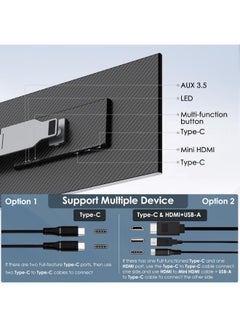 V2COM 15.6'' Triple Monitor Laptop Screen Extender, Ultra-Thin Portable IPS Monitor with Narrow Bezel, Compatible with Mac/Windows/Chrome  - Image 4