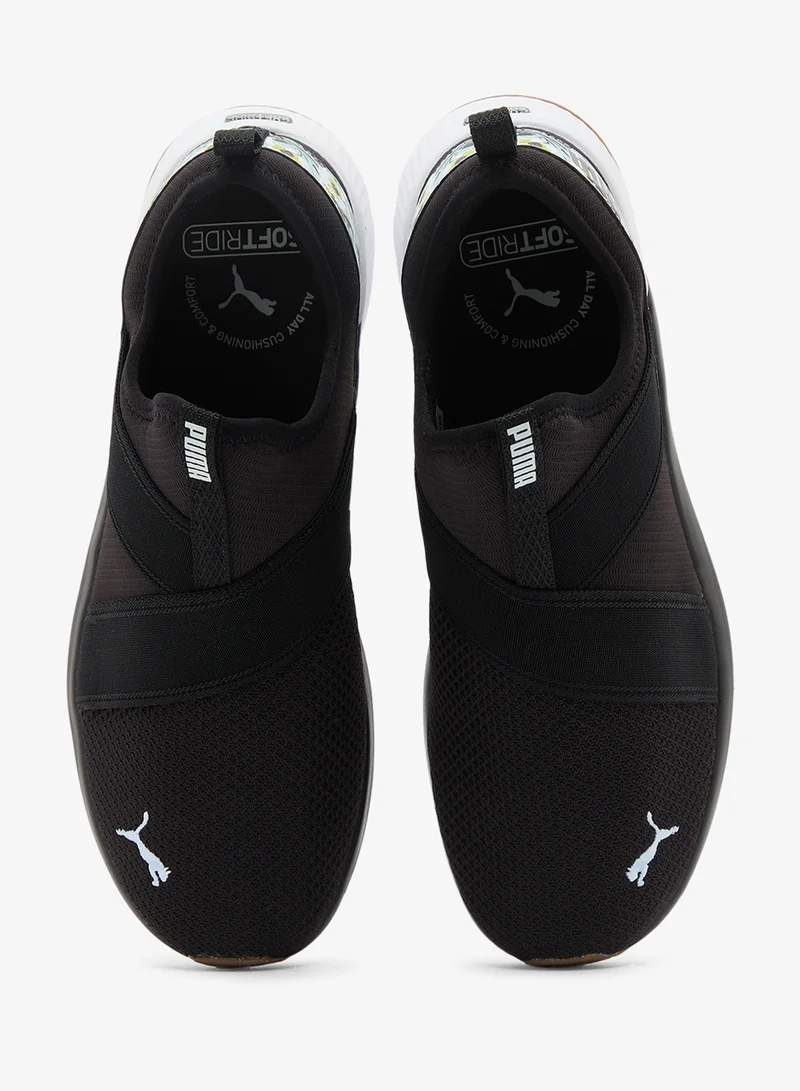 Puma PUMA Black-Aqua Glow Softride Harli Slip On Winter Floral for Women | Best Price UAE