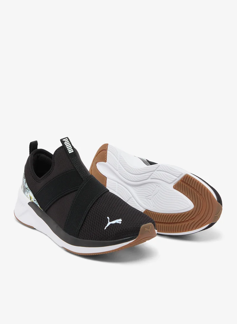 Puma PUMA Black-Aqua Glow Softride Harli Slip On Winter Floral for Women | Best Price UAE