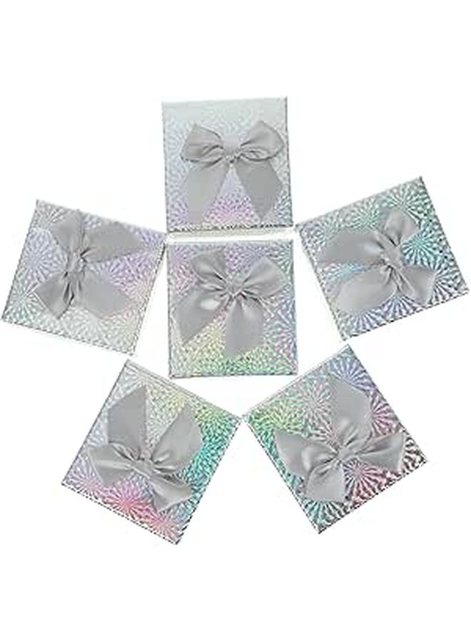 SEWACC Small Foldable Gray Paper Box Set With Lid And Ribbon For Presents Birthday Bridesmaid Wrapping 9x8.5x5.5cm - Image 1