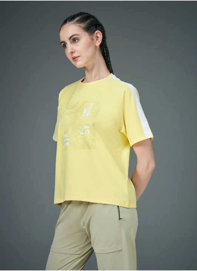 Technosport Technosport Women Graphic Print 4-Way Stretch Regular Fit T-Shirt