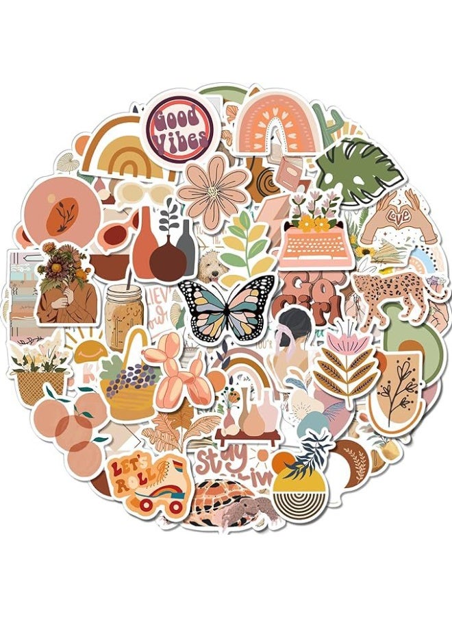 NIBEMINENT 50 Pcs Fresh Bohemian Style Deco Kit Waterproof Stickers, High Definition Printing Bright Colors, Suitable for Laptop Skateboard Luggage Water Bottle Guitar DIY - Image 2