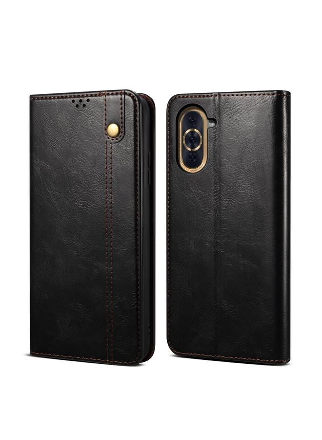 اس-توب جراب لهاتف Huawei Nova 10 4G مصنوع من الجلد بنمط شمع الزيت وحصان مجنون - Image 1