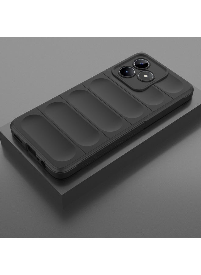 Phantom Shield Silicone Case with Anti-Scratch Soft Microfiber Lining, High Resilience Rubber Full Body Shockproof Cover Compatible with realme Note 50 (Black) - Image 2