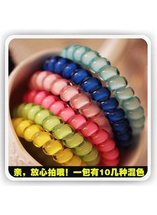 Generic Sweet Mermaid Hair Ties Scrunchies Elastic No-Damage 1300513# bracelet double-layer color mixed 