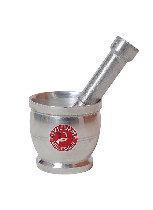 DIVI HOME DIVI HOMEHeavy Gauge Aluminium Mortar and Pestle Khal Dasta Rolu Ural Set kutani khalbatta imam dasta Okhli Masher Spice Mixer for Home and Restaurant Kitchen Design3 Matka big  - Image 1