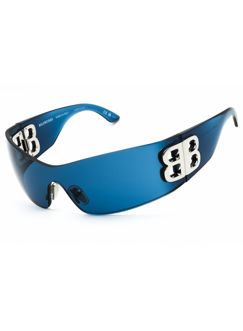 Balenciaga Women's Sunglasses Blue Nylon Shield Shape Rimless Frame BB0359S 002 - Image 1
