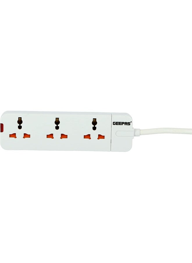 GEEPAS Geepas 3 Way Extension Socket 13A - Charge Multiple Devices with Child Safe, Extra Long Cord & Over Current Protected | Ideal For All Electronic Devices  - Image 2