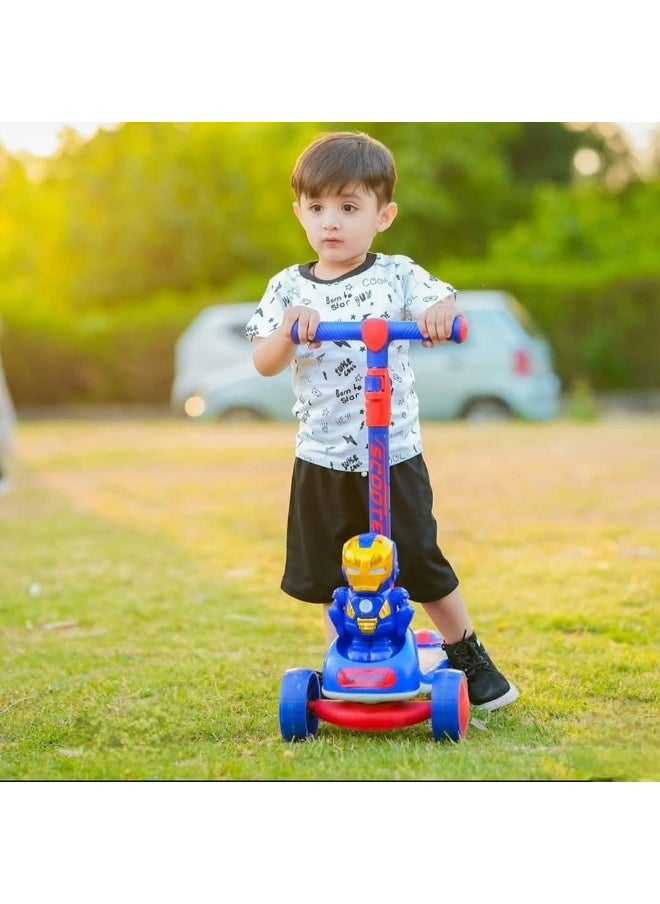 Prime **Three-Wheeled Kids Scooter with Superhero Design – Perfect for Enhancing Balance and Developing Motor Skills in a Fun and Safe Way! (Blue Color)**  - Image 3