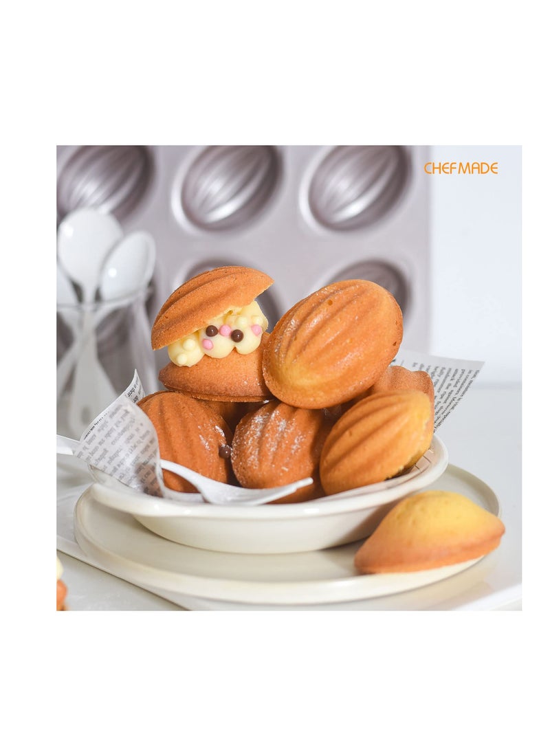 KASTWAVE Cake Mold Kastwave Muffin Cake Pan Non-Stick Rugby-Shaped Bakeware Mold Cake Pan For Oven Baking And Instant Pot Baking Mini Mold Cake Pan For Baking And Kitchen (12-Cavity Champagne Gold) - Image 3