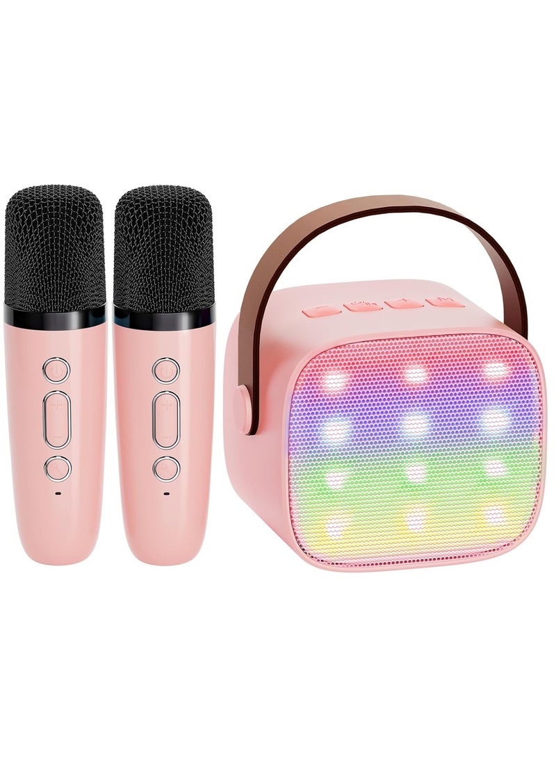 TIGER Mini Karaoke Machine for Kids & Adults – Portable Bluetooth Speaker with 2 Wireless Microphones, 18 Built-In Songs – Fun Toy & Birthday Gift for Girls Ages 4-12, Toddlers, Teens – Family Singing Machine – Rechargeable, Multicolor - Image 1