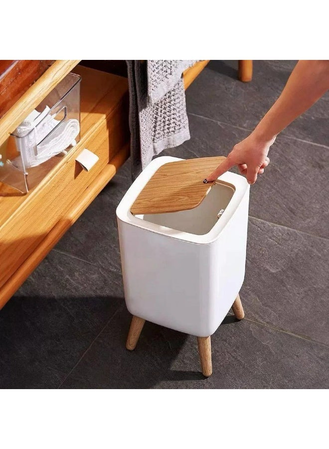 🧺 Touch Basket with Head Cover - Stylish Wooden Leg Base - Image 1