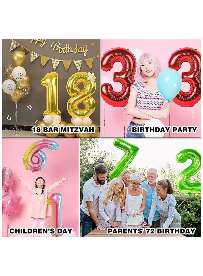 Home zone 40 Inch Gold Digit Helium Foil Birthday Party Balloons Number 8 - Image 5