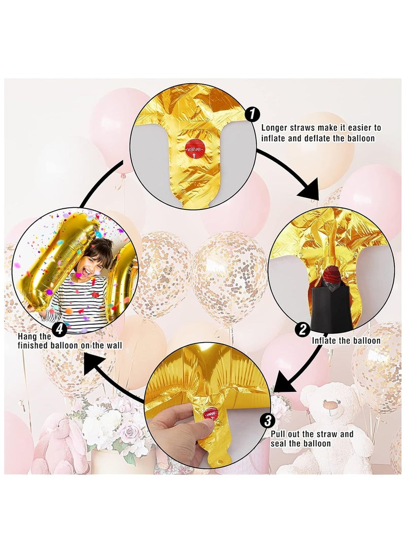Home zone 40 Inch Gold Digit Helium Foil Birthday Party Balloons Number 8 - Image 4