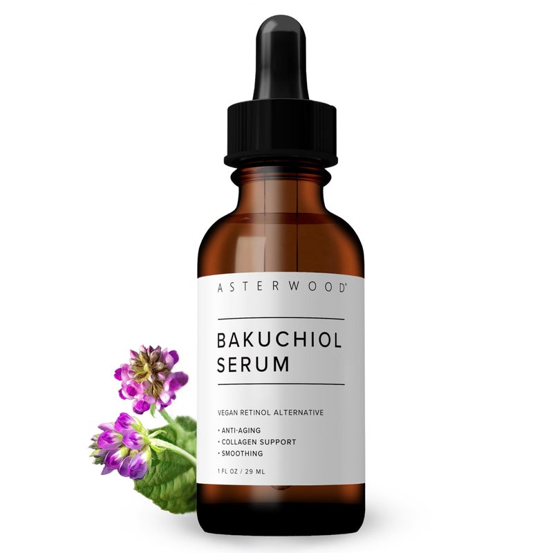 Asterwood Bakuchiol Serum for Face - Retinol Alternative - Plumping, Anti-Aging, Wrinkle Reducing - Fragrance-Free - 1 Fl Oz - Image 1