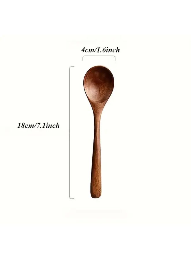 Handcrafted Vintage Wooden Spoon Set 1pc Durable Kitchen Utensil For Cooking Serving - Image 3