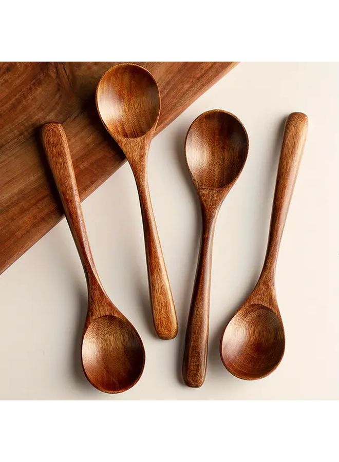 Handcrafted Vintage Wooden Spoon Set 1pc Durable Kitchen Utensil For Cooking Serving - Image 1