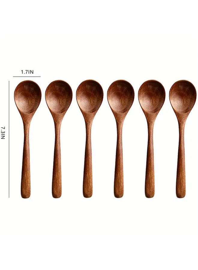 Handcrafted Vintage Wooden Spoon Set 1pc Durable Kitchen Utensil For Cooking Serving - Image 5