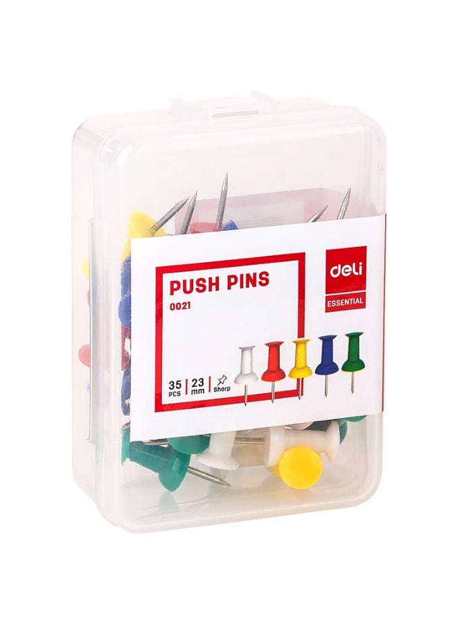 Deli Push Pins 23 mm Strong Grip for Notice Board Office and School Use Assorted Colours - Image 4