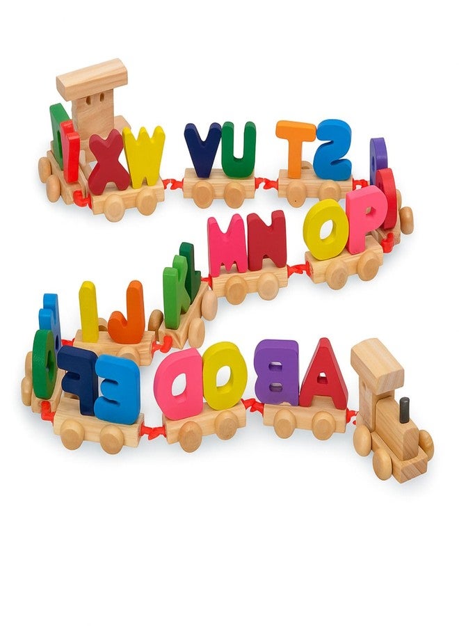 Neotea Wooden Alphabet Letters Train A-Z English Vocabulary Building Train Set Early Educational Toys Kids 2+ Years for Boys & Girls Pack of 1 | Non-Toxic | Develop Fine Motor Skills | Multicolor - Image 1