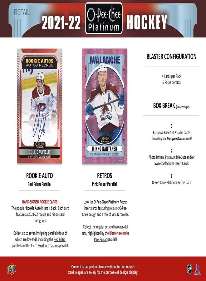 Upper Deck 2021 2022 Upper Deck O Pee Chee PLATINUM Hockey Series Factory Sealed Unopened Blaster Box Brand New Released in June of 2023 - Image 4