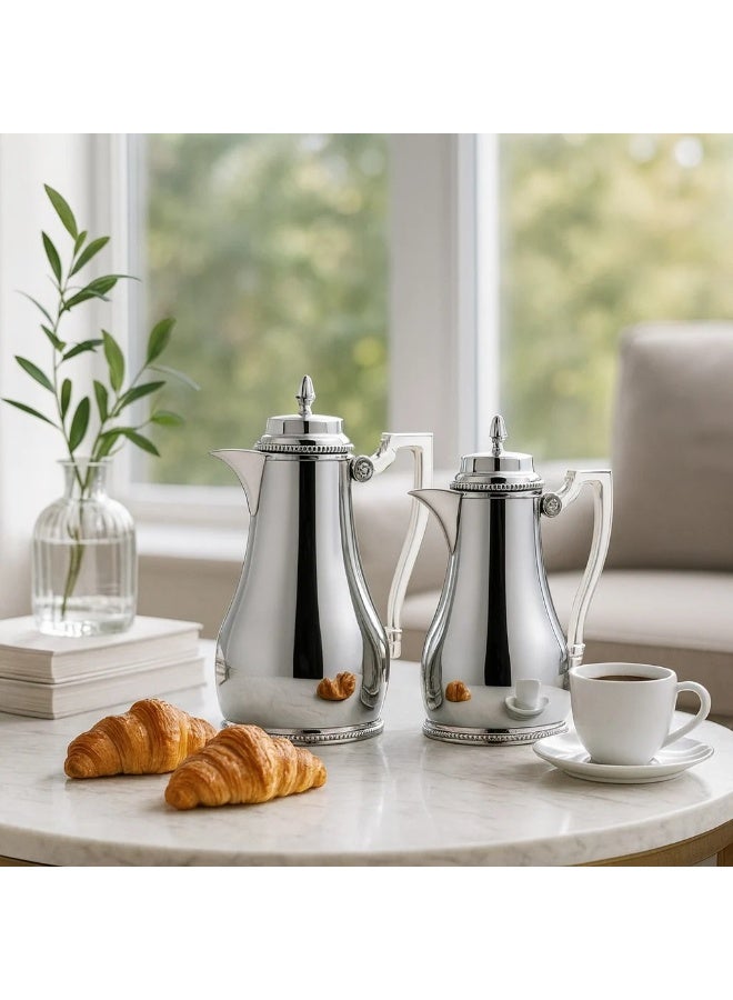 السيف  "✨ السيف طقم ترامس شدن – 2 قطعة نيكل لامع بيد أكريليك شفاف وداخلي زجاج فاخر ✨" - Image 2