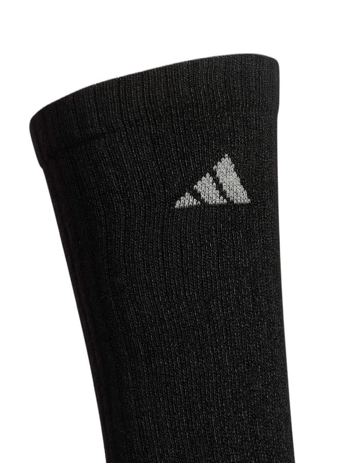 Adidas adidas Men's Athletic Cushioned Crew Socks with Arch Compression for a Secure fit (6-Pair), Black/Aluminum 2, Large  - Image 2