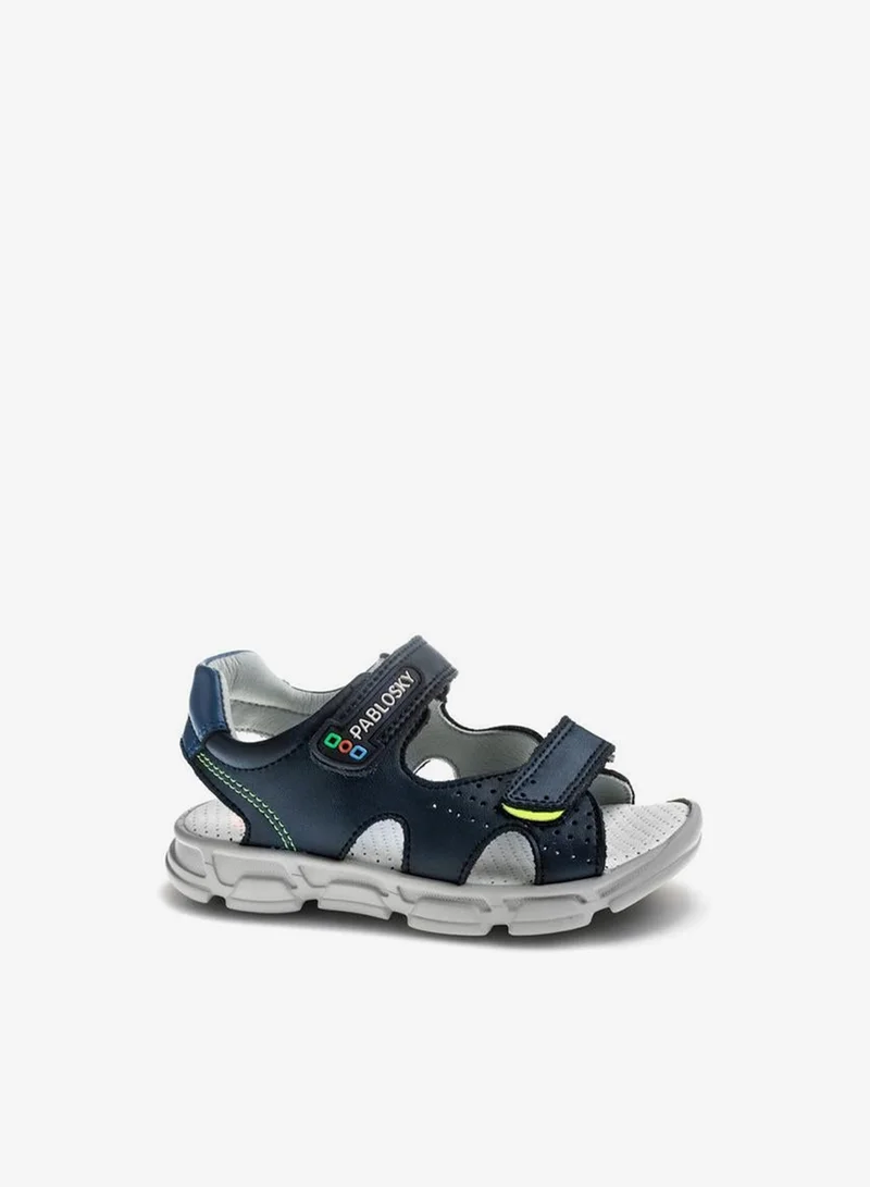بابلوسكي Boys Leather Hook & Loop Strap Sandals