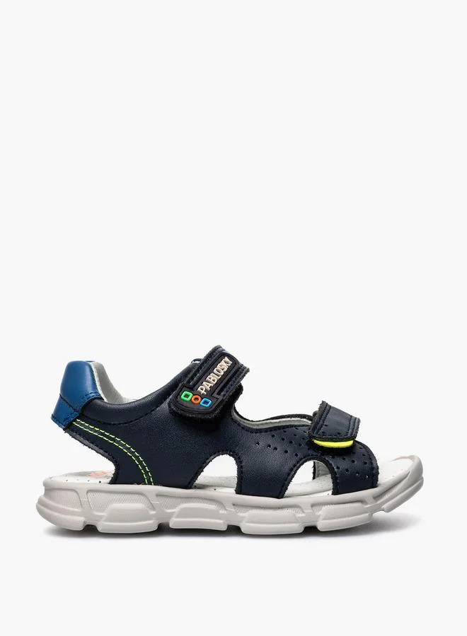 Pablosky Boys Leather Hook & Loop Strap Sandals