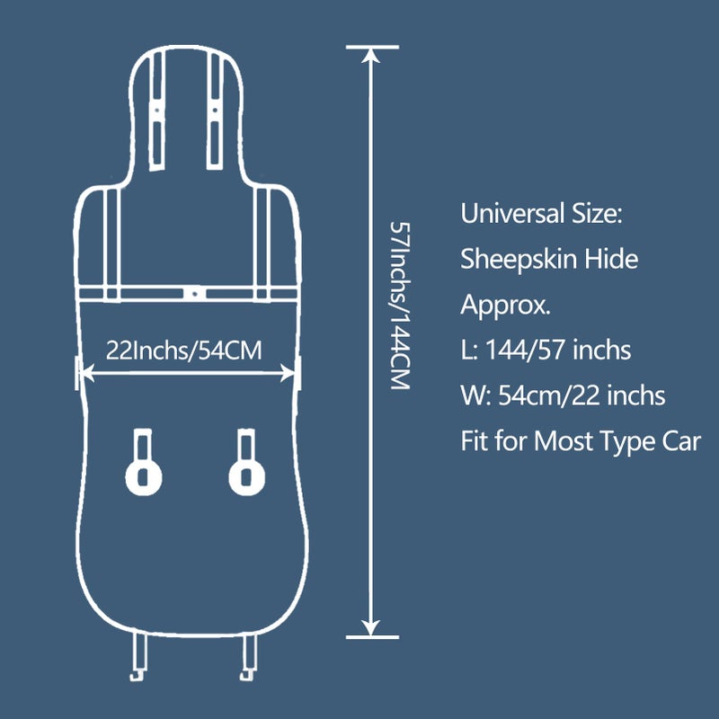 OGLAND 2 Pack Fluffy Sheepskin Car Seat Cover-Fuzzy Fur Auto Cushion for Universal Automotive Protector (Linen Color, 2 Pcs Front Seat Cover) - Image 2