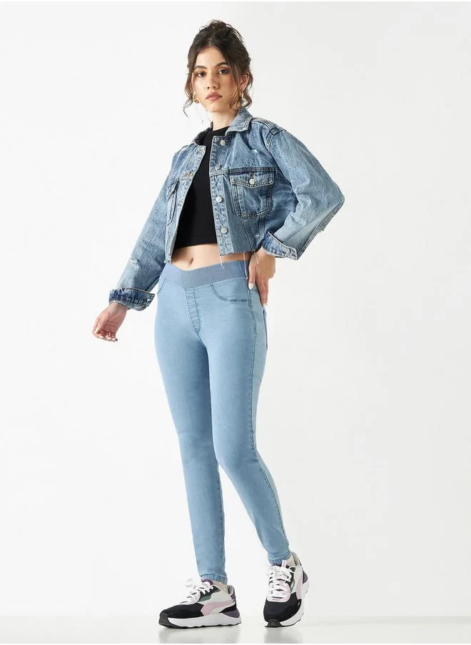لي كوبر Lee Cooper Denim Jeggings with Elasticated Waistband
