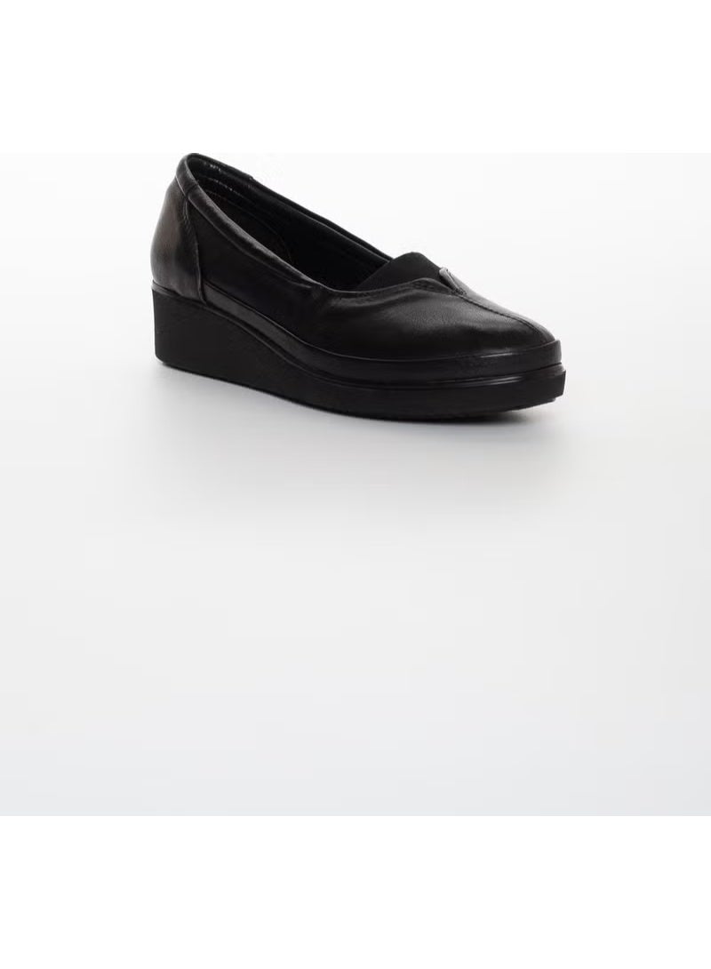 Slices Shoes Leather Orthopedic Upper Elastic Black Women's Shoes - Image 3