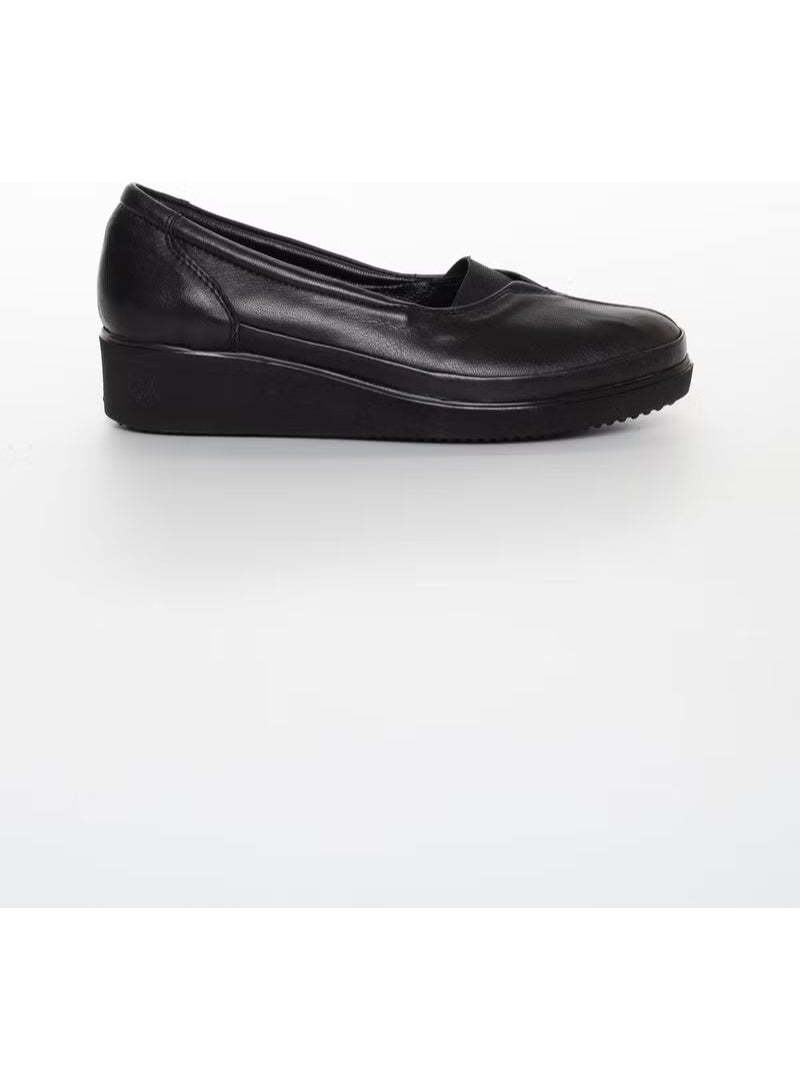 Slices Shoes Leather Orthopedic Upper Elastic Black Women's Shoes - Image 2