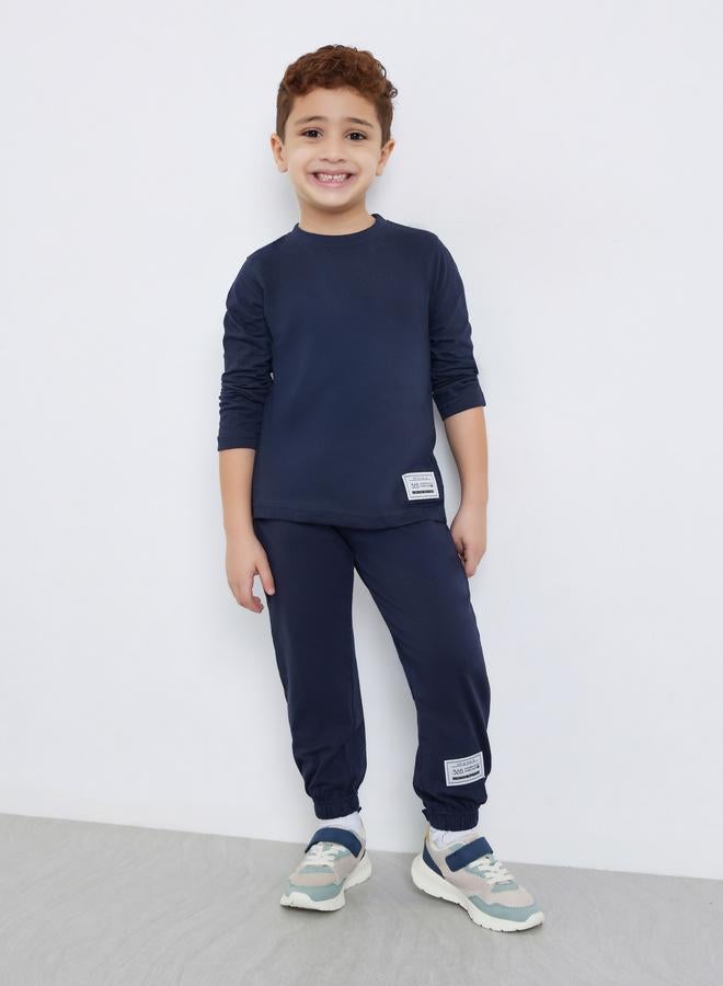 Styli Boys Navy Long Sleeve T-Shirt and Joggers Set - Image 1